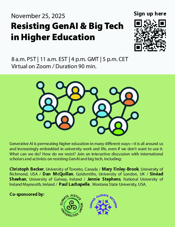 Resisting GenAI & Big Tech in Higher Education